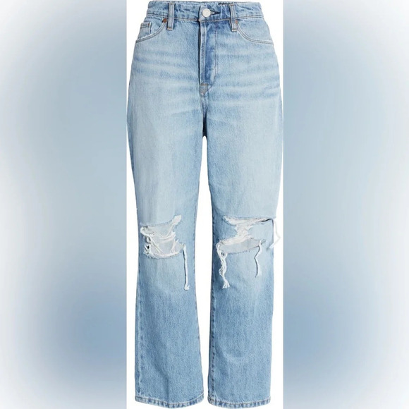 BLANK NYC Ankle Crop Jean Womens 25 Baxter High Rise Ripped Ribcage Straight Leg - Picture 5 of 14